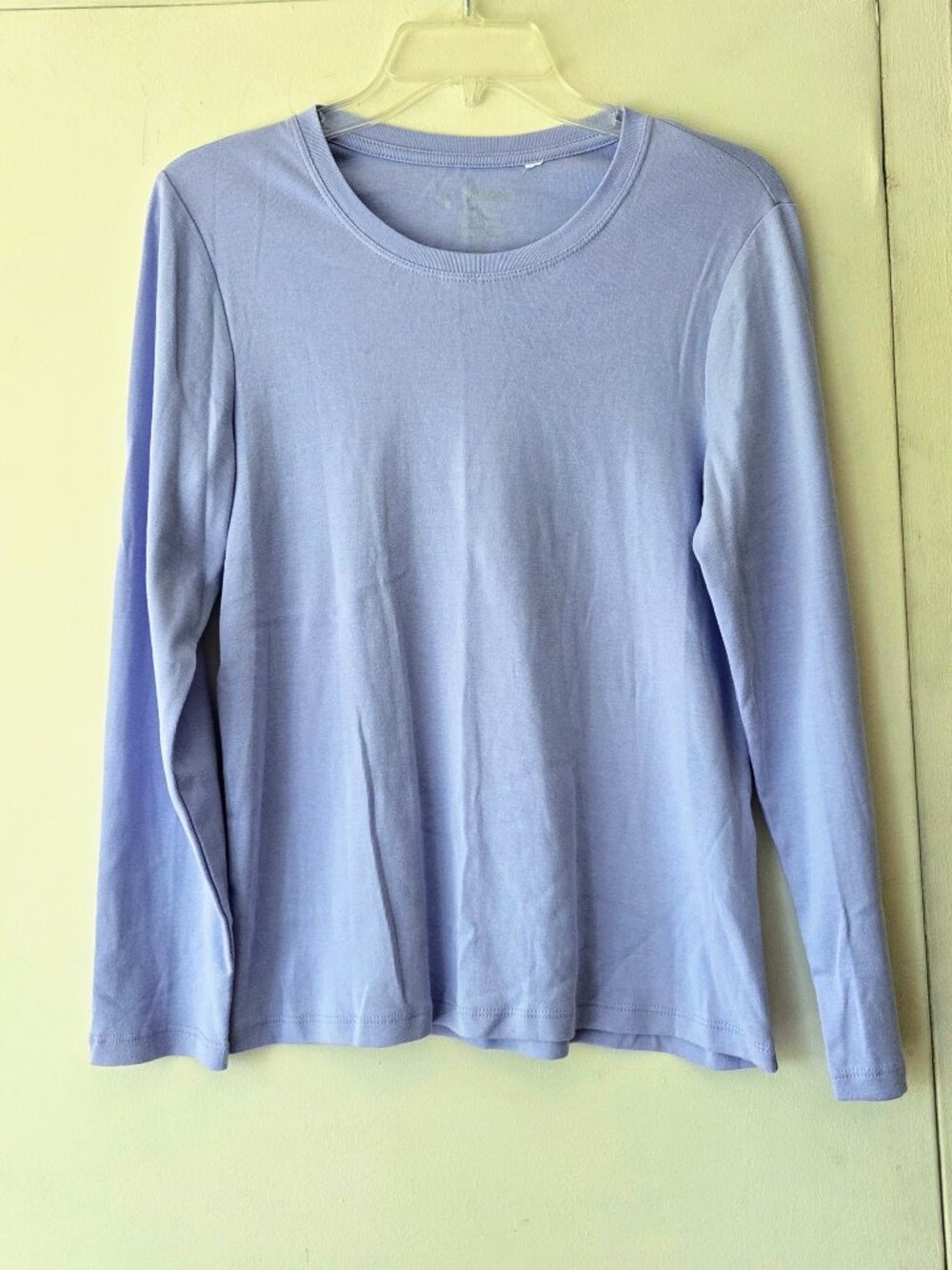 Chico's sz M Cotton Long Sleeve Knit Top Lilac Lavender T-shirt Regular size M